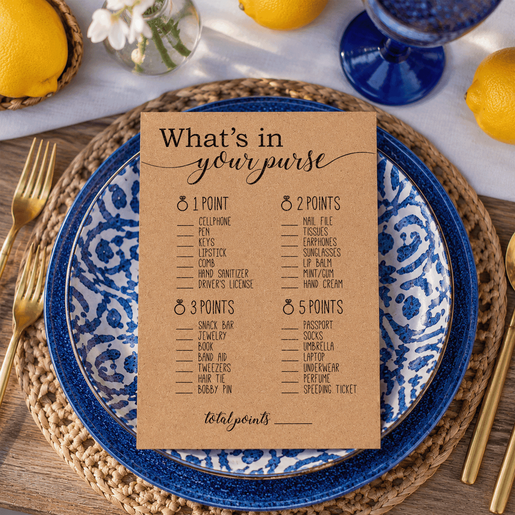What's In Your Purse Bridal Shower Game