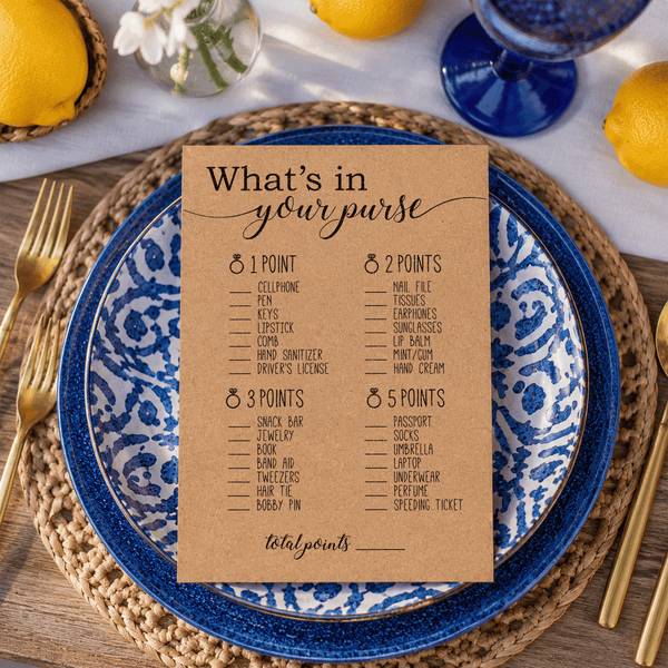 What's In Your Purse Bridal Shower Game