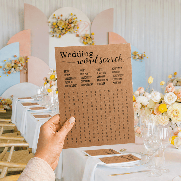 Wedding Word Search Bridal Shower Game