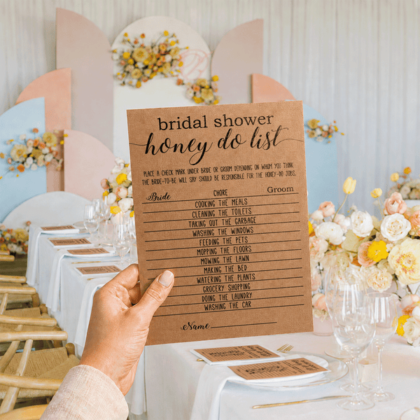 Bridal Shower Honey Do List Game