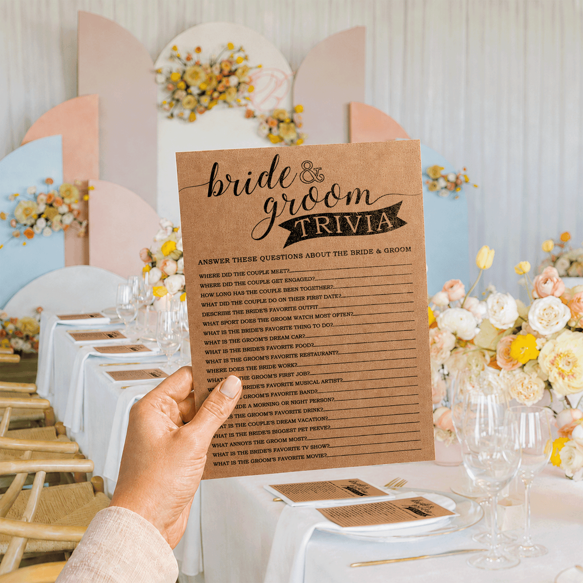 Bride Groom Trivia Bridal Shower Game
