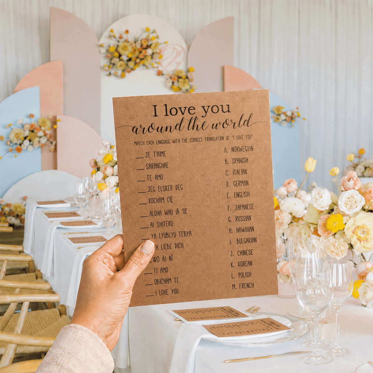 I Love You Around The World Bridal Shower Game