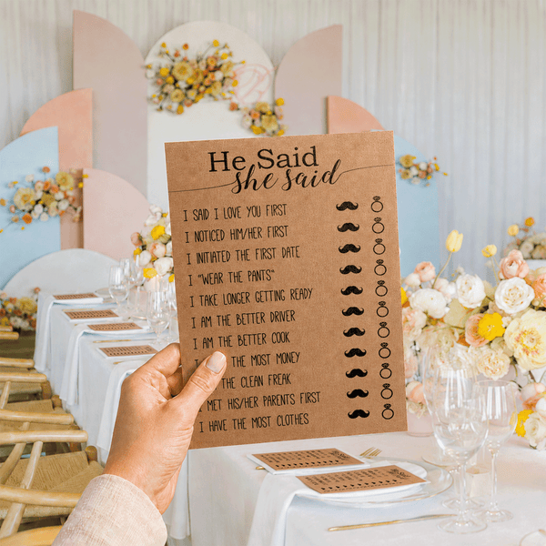 He Said She Said Bridal Shower Game
