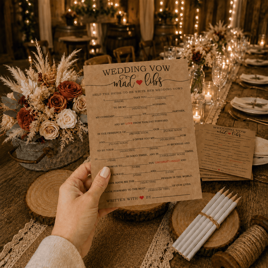 Wedding Vow Mad Libs Bridal Shower Game