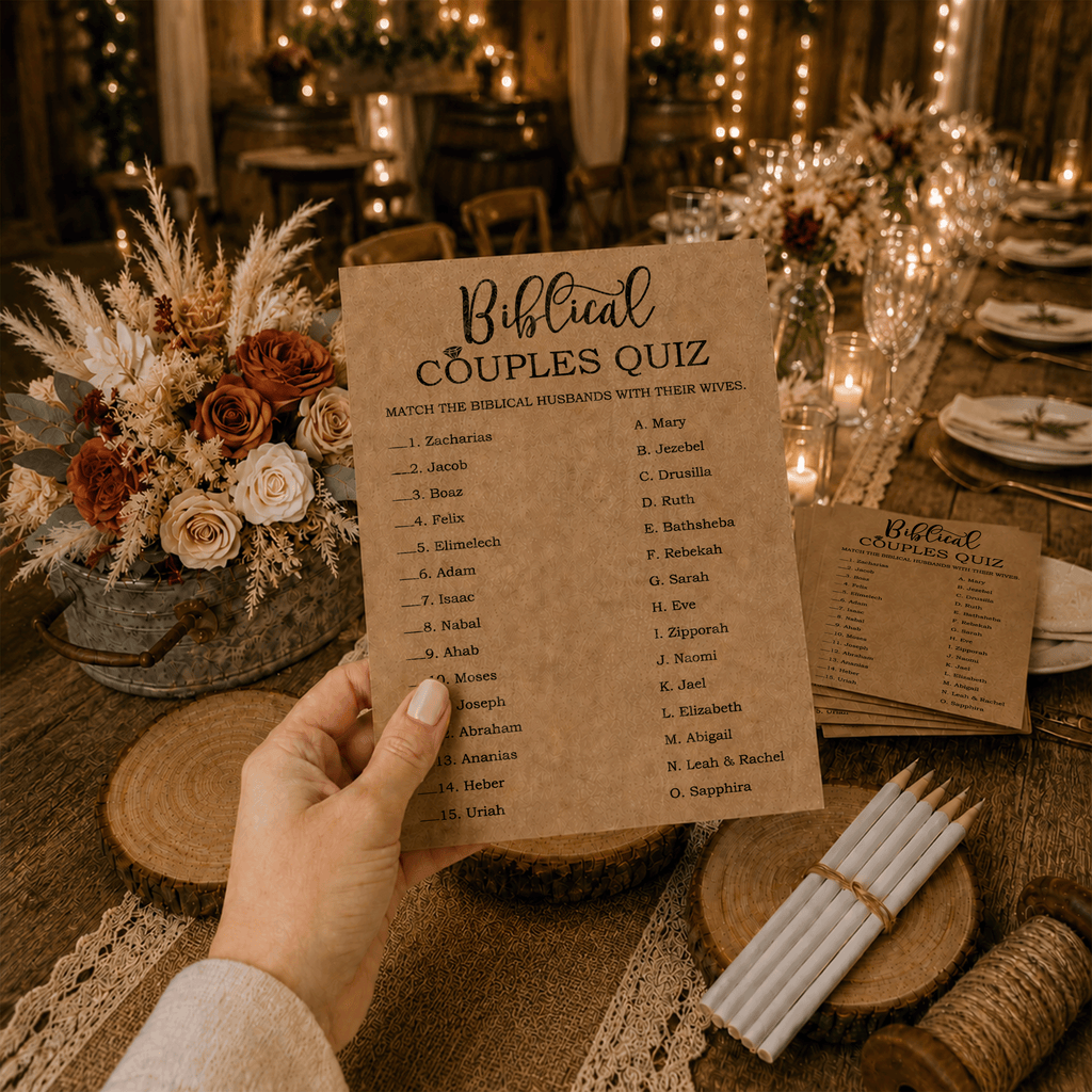 Bible Couples Quiz Bridal Shower Game