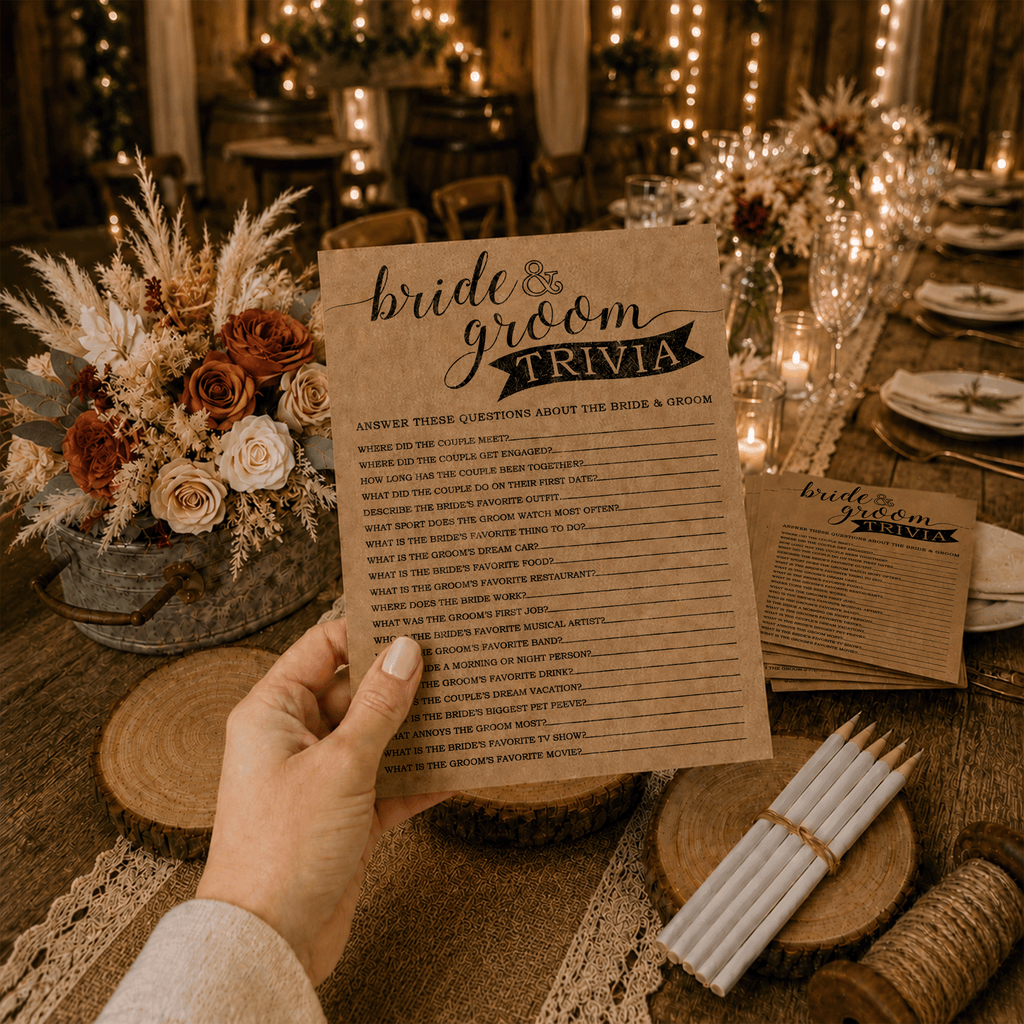 Bride Groom Trivia Bridal Shower Game