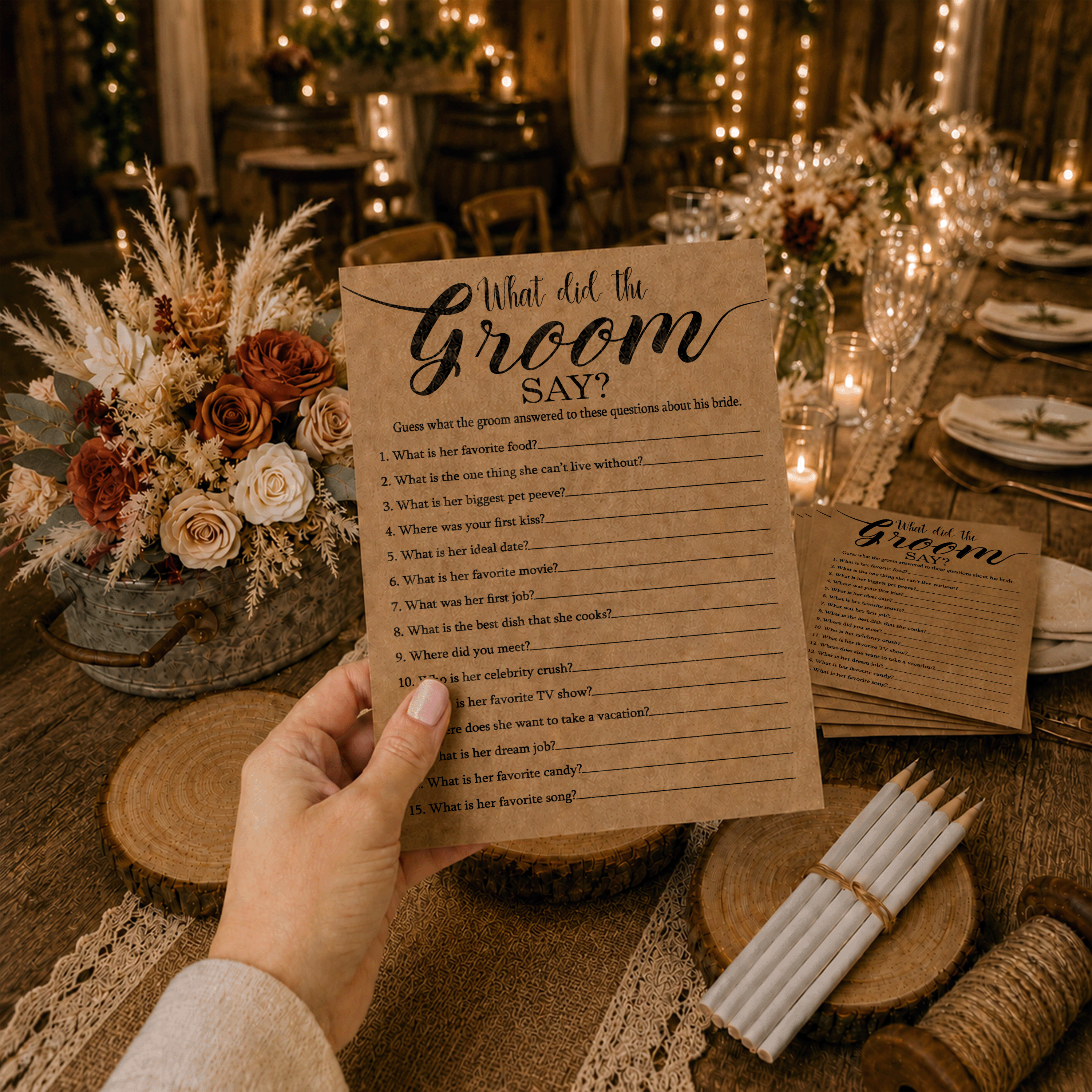 What Did The Groom Say Bridal Shower Game Secondary image