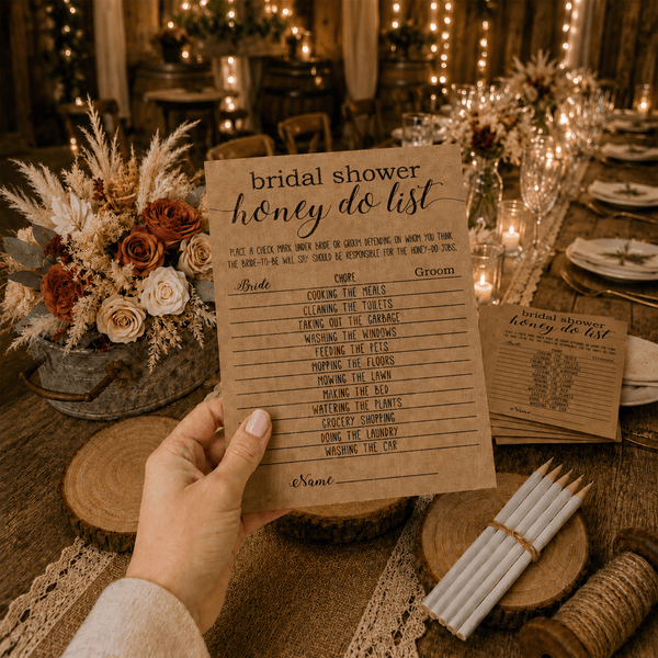 Bridal Shower Honey Do List Game
