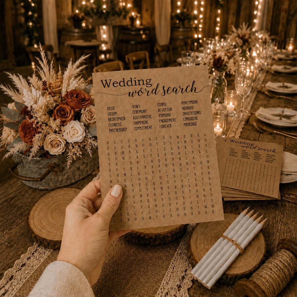 Wedding Word Search Bridal Shower Game
