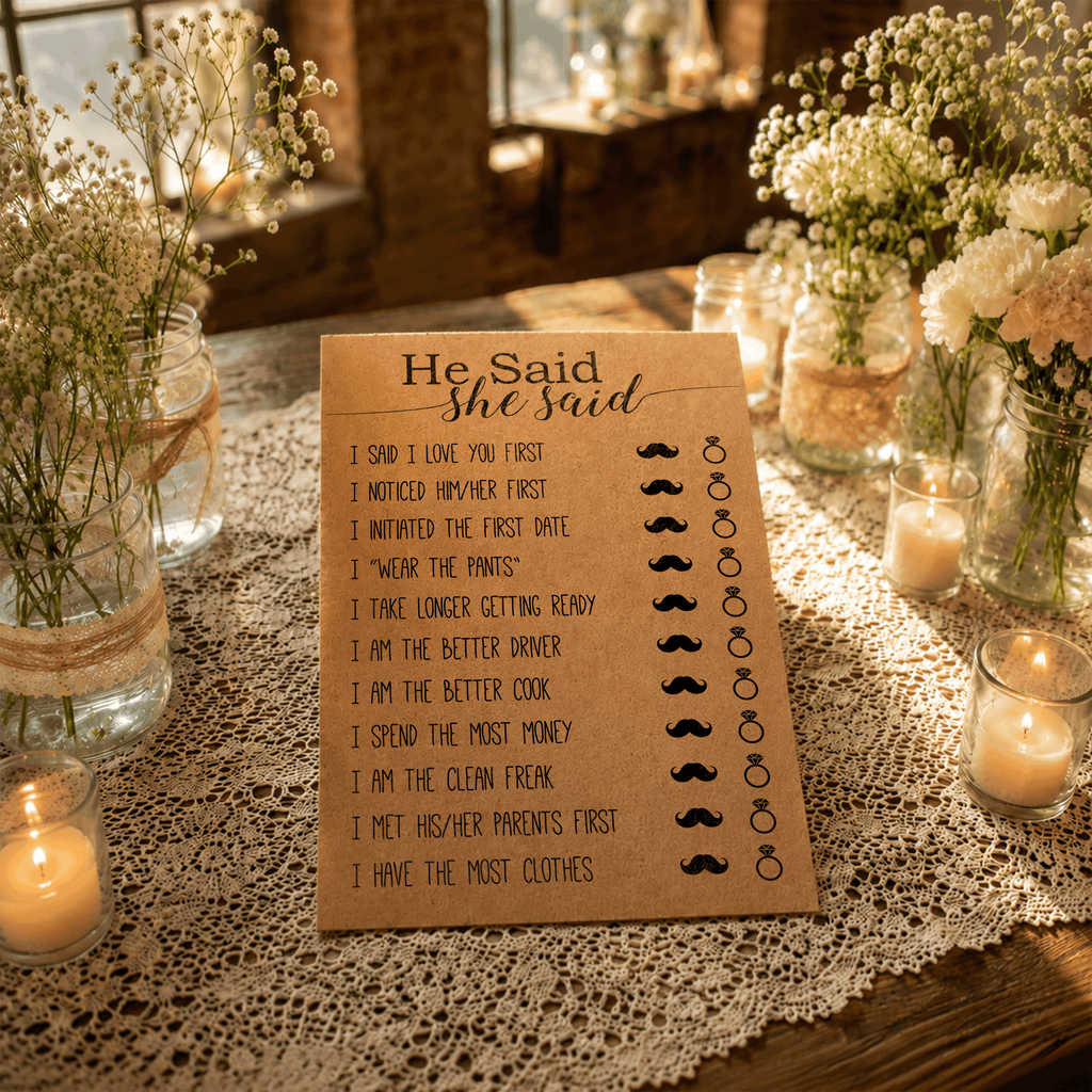 He Said She Said Bridal Shower Game