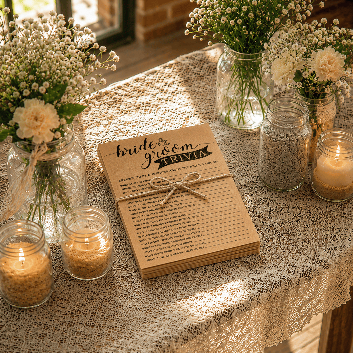 Bride Groom Trivia Bridal Shower Game