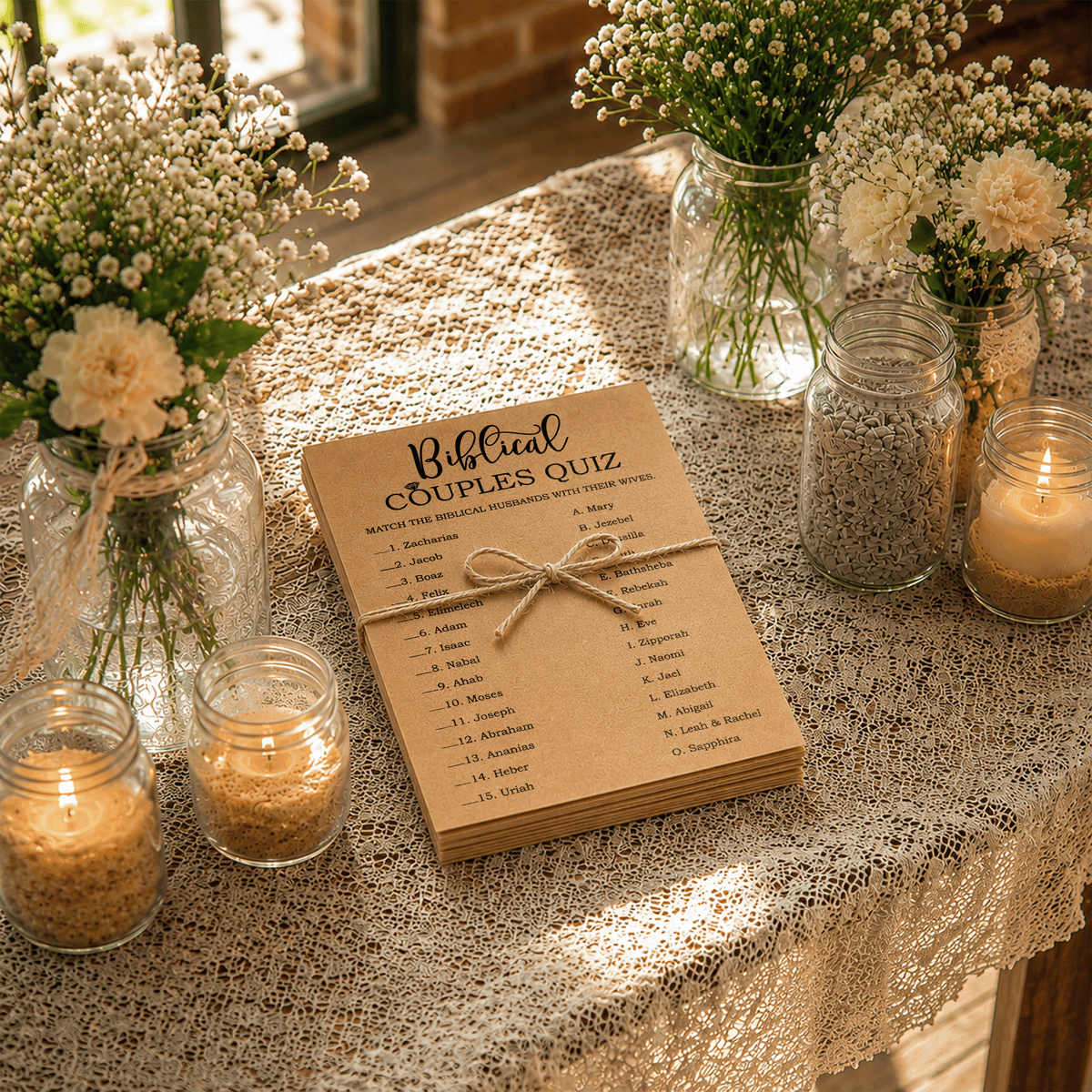 Bible Couples Quiz Bridal Shower Game