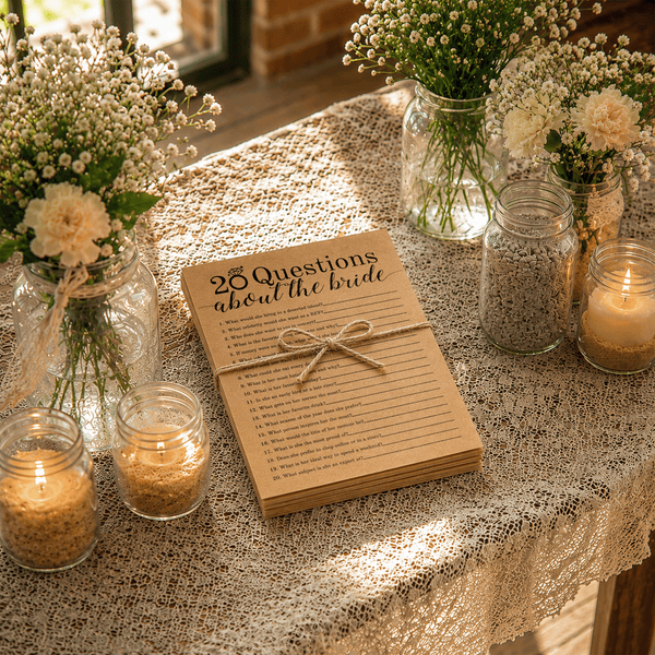 20 Questions about the Bride Bridal Shower Game