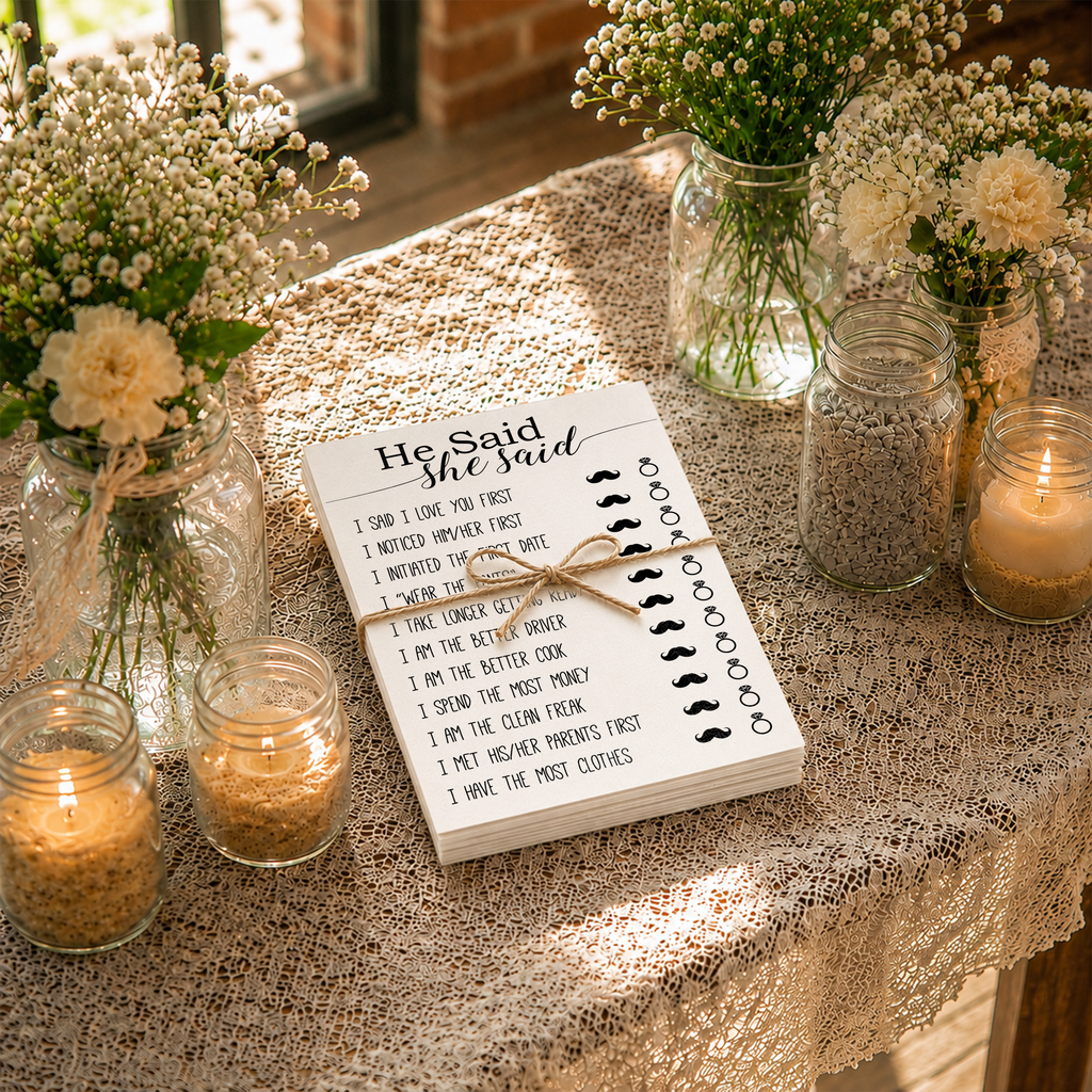 He Said She Said Bridal Shower Game