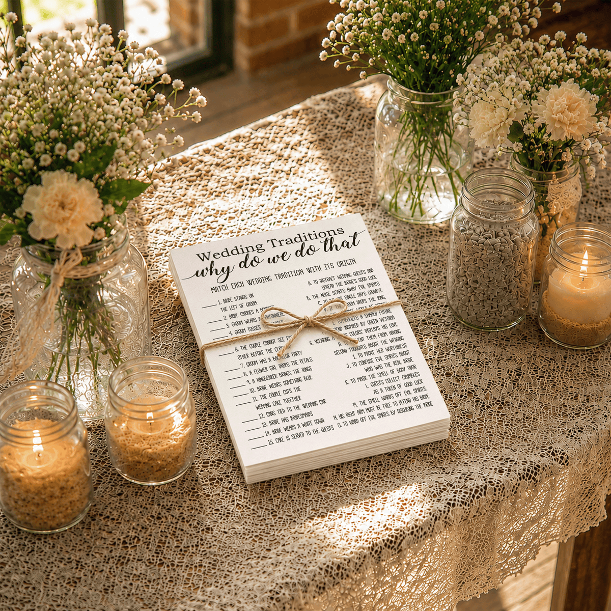 Wedding Traditions Bridal Shower Game
