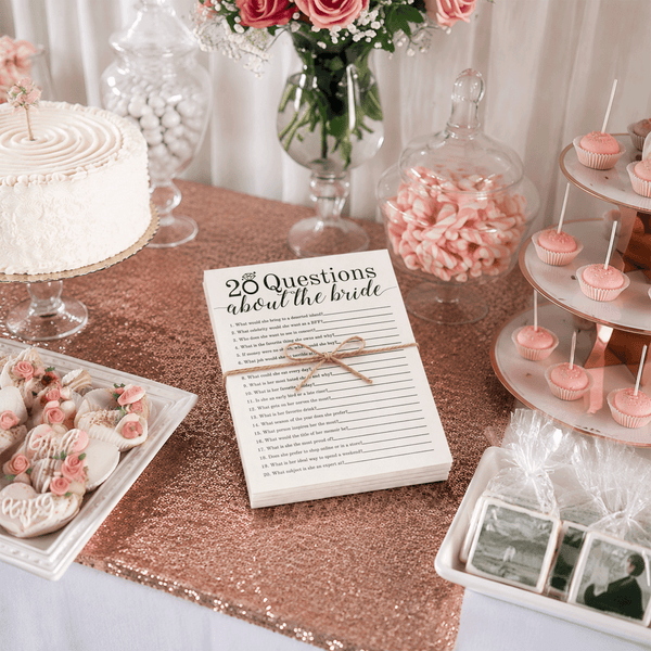 20 Questions about the Bride Bridal Shower Game