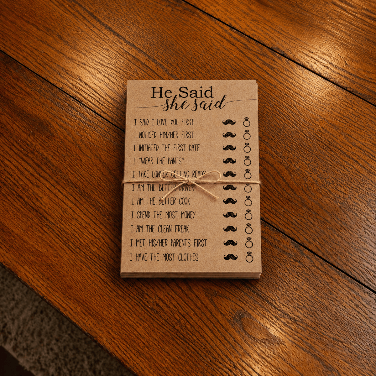 He Said She Said Bridal Shower Game