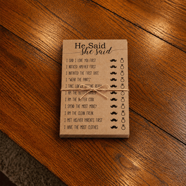 He Said She Said Bridal Shower Game