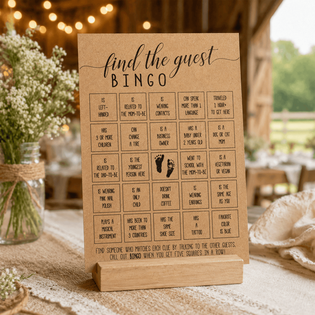 Find The Guest Bingo Baby Shower Game