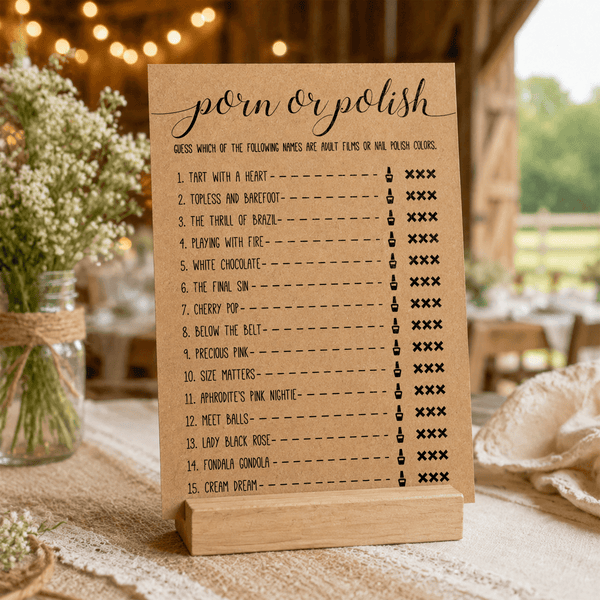 Porn Or Polish Bridal Shower Game