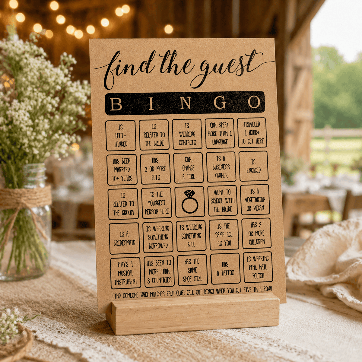 Find The Guest Bingo Bridal Shower Game