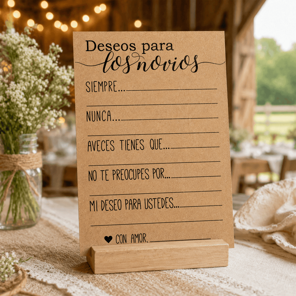 Wishes for The Bride And Groom Spanish Bridal Shower Activity