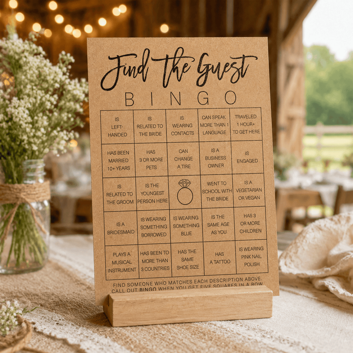 Find the Guest Bingo Bridal Shower Game