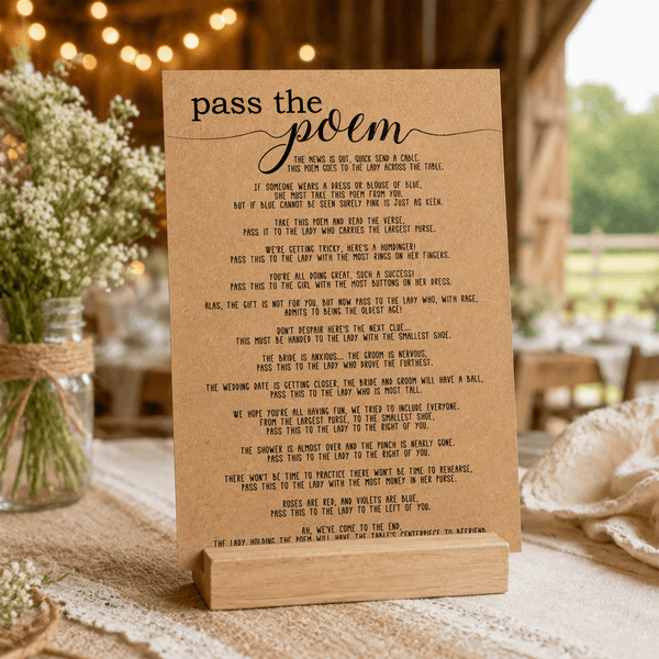 Pass The Poem Bridal Shower Game