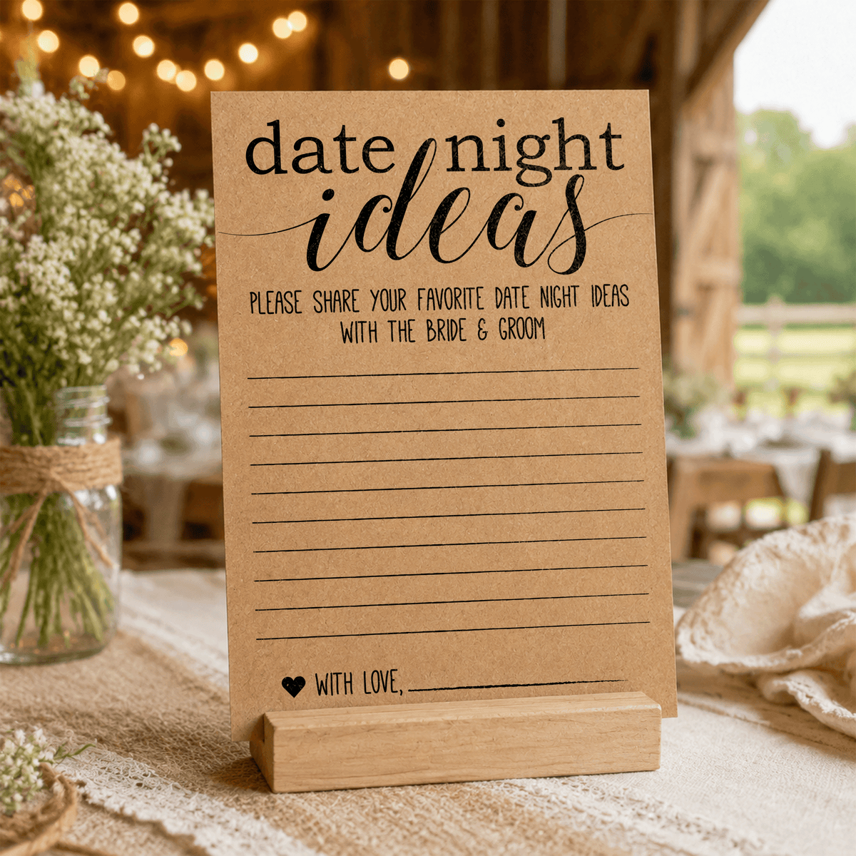 Date Night Ideas Bridal Shower Activity