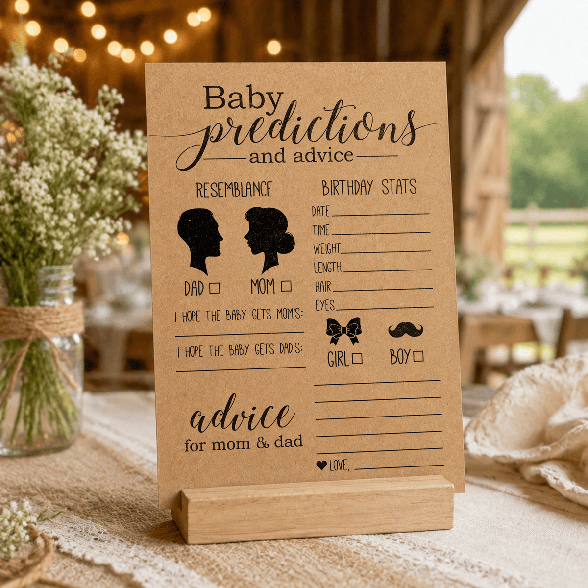 Baby Predictions Baby Shower Activity