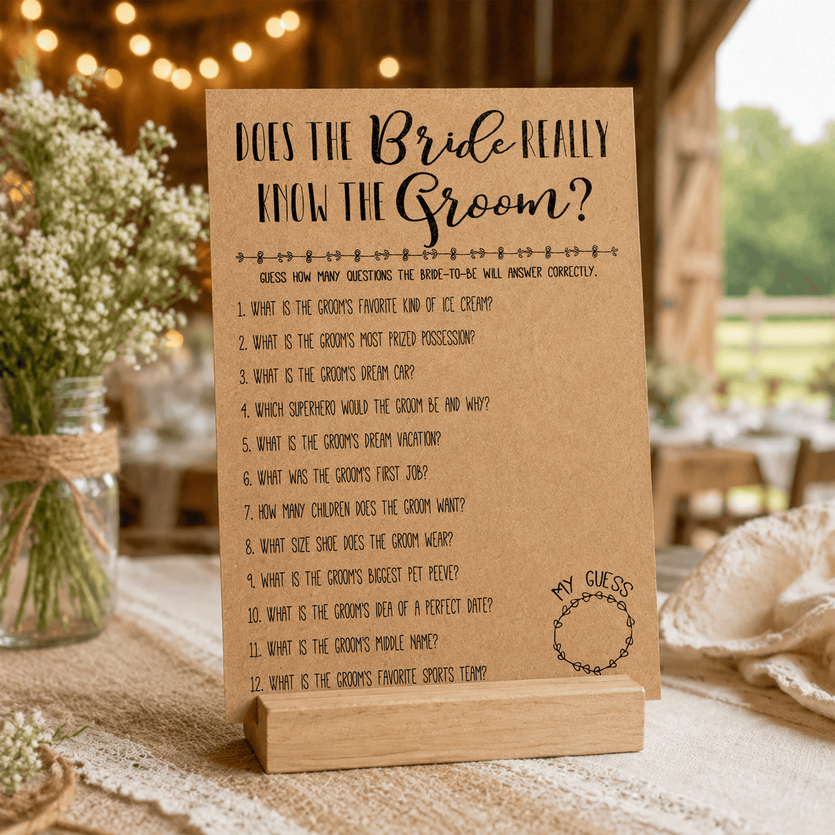 How Well Does The Bride Really Know The Groom Bridal Shower Game