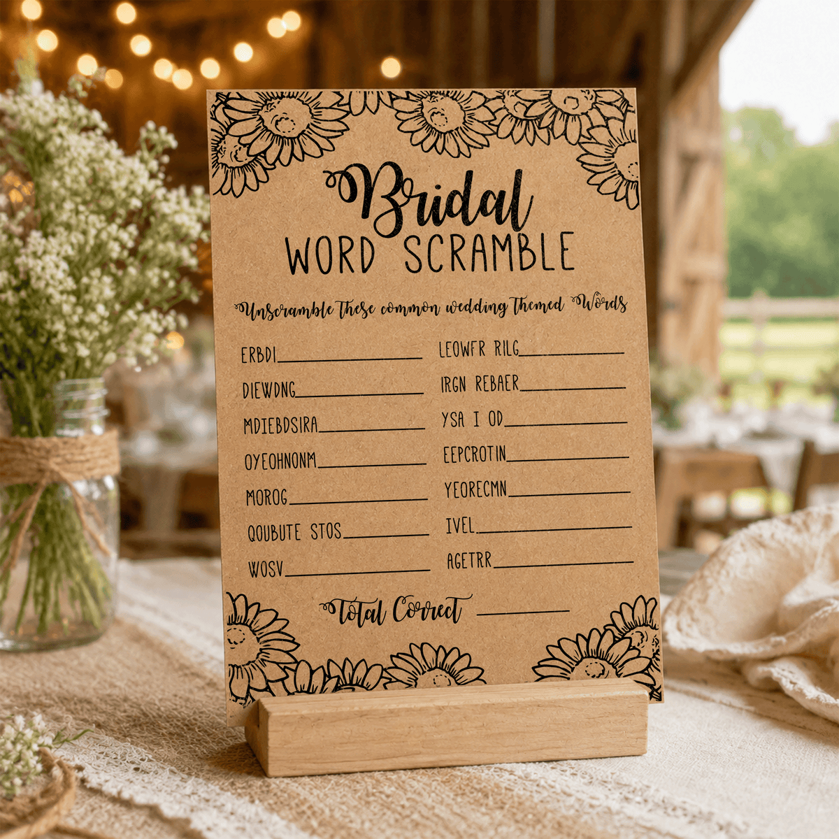 Bridal Word Scramble Bridal Shower Game