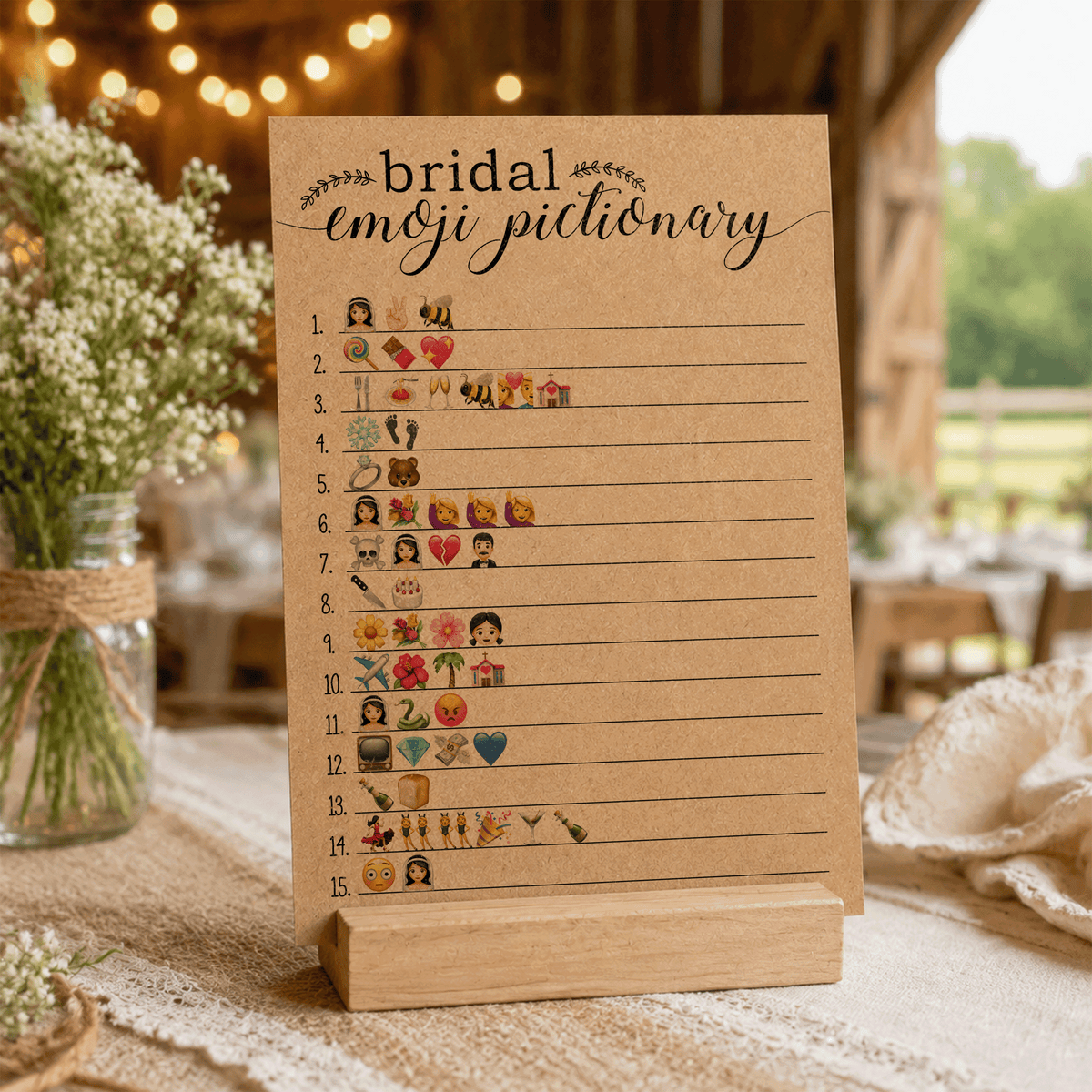 Bridal Emoji Pictionary Bridal Shower Game
