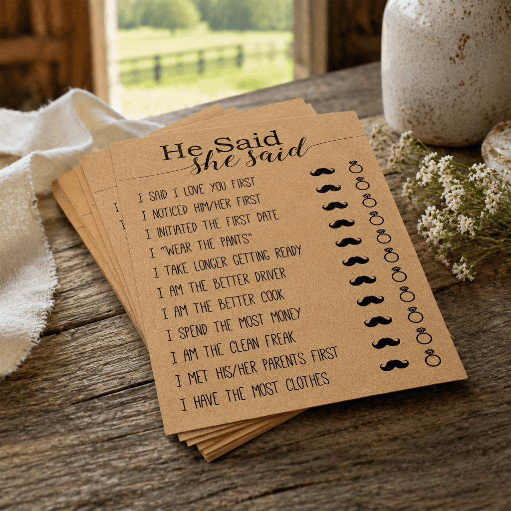 He Said She Said Bridal Shower Game
