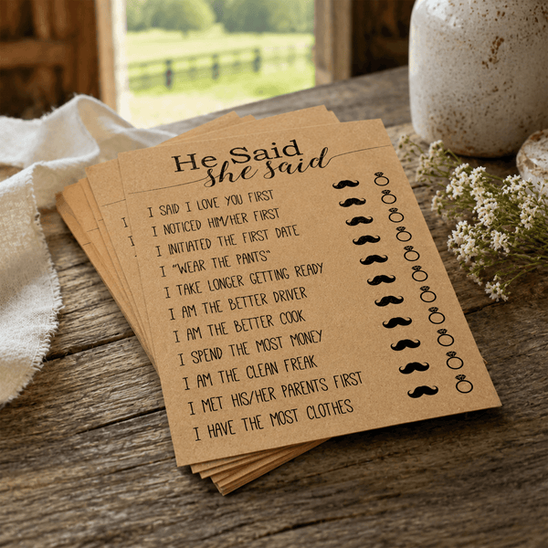 He Said She Said Bridal Shower Game