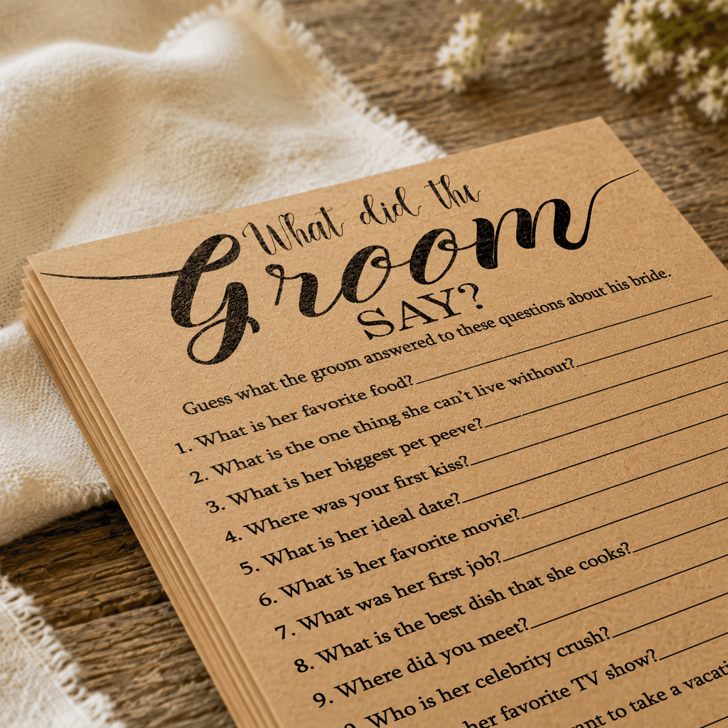 What Did The Groom Say Bridal Shower Game