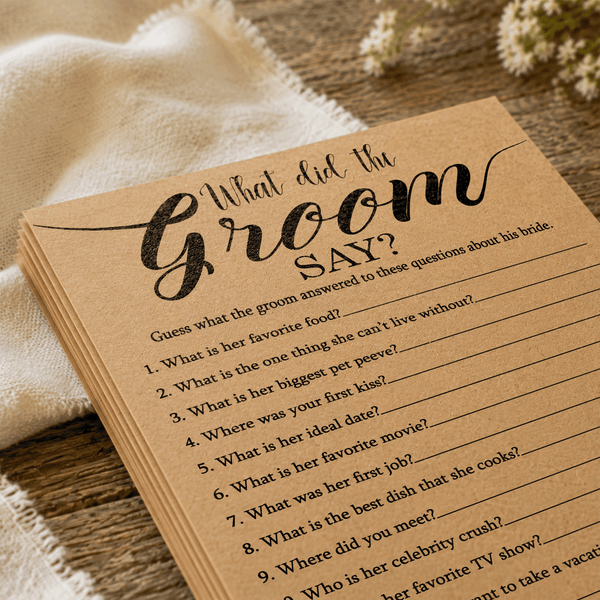 What Did The Groom Say Bridal Shower Game