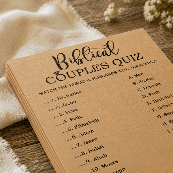 Bible Couples Quiz Bridal Shower Game