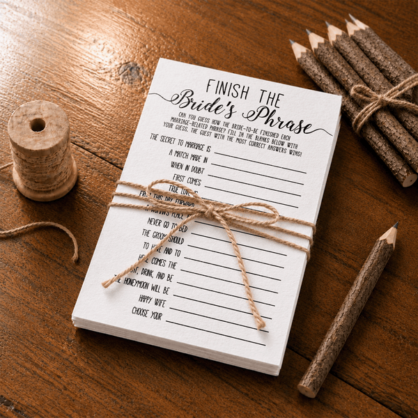 Finish the Bride's Phrase Bridal Shower Game