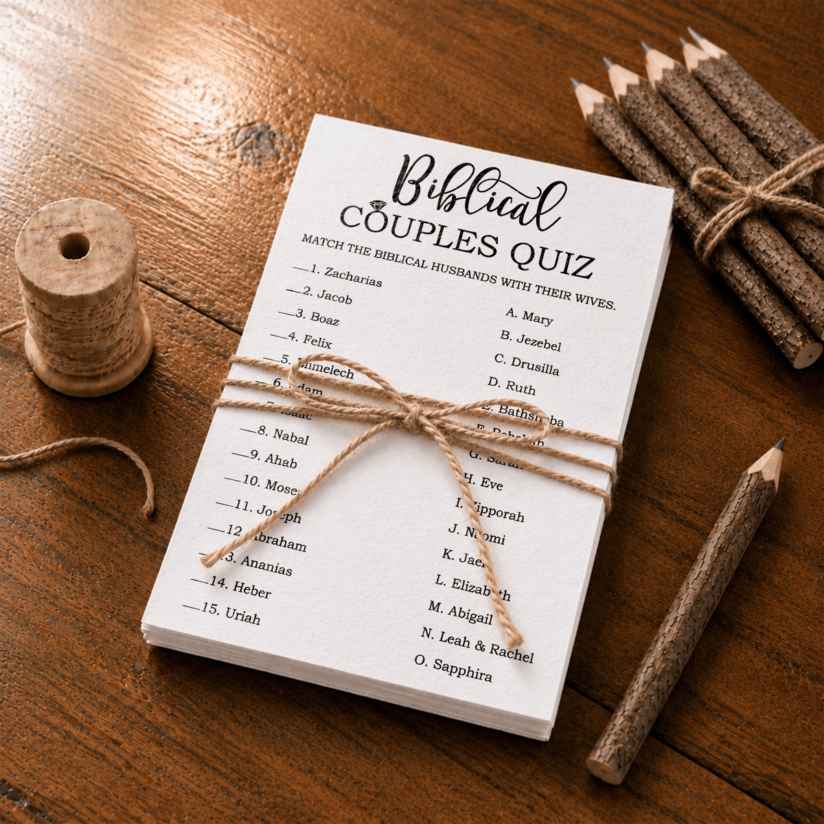Bible Couples Quiz Bridal Shower Game