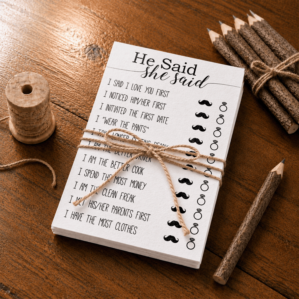 He Said She Said Bridal Shower Game