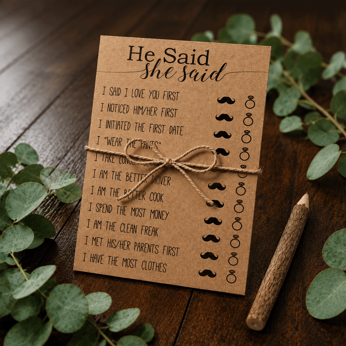 He Said She Said Bridal Shower Game