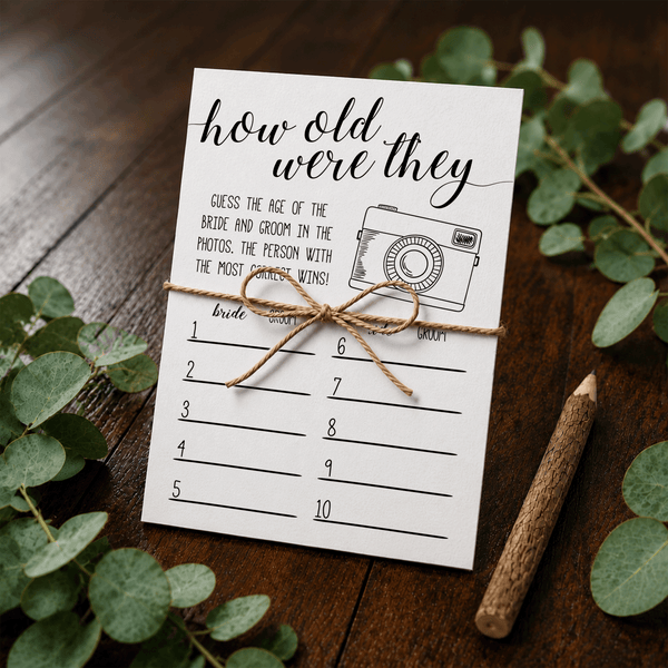 How Old Were They Bridal Shower Game