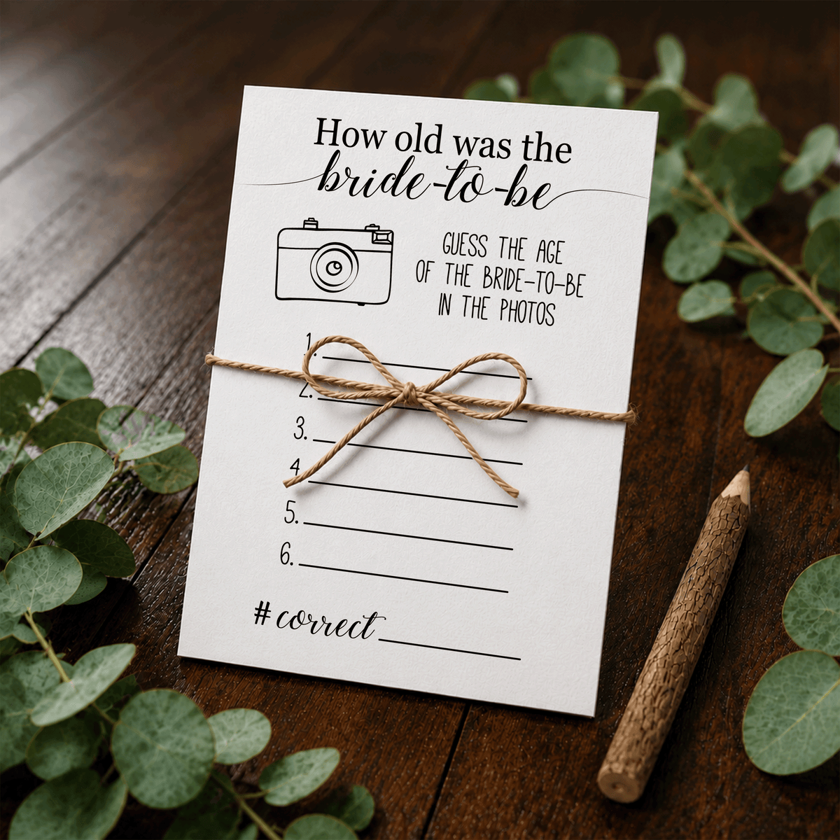 How Old was the Bride-to-be Bridal Shower Game