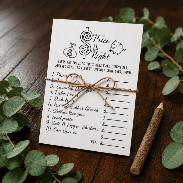 The Price Is Right Bridal Shower Game