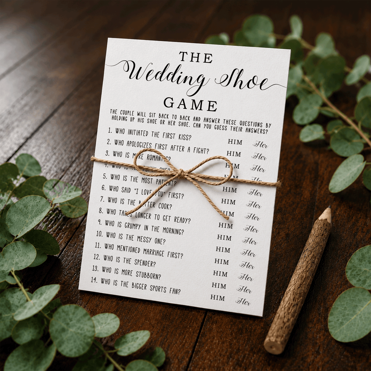 Wedding Shoe Bridal Shower Game
