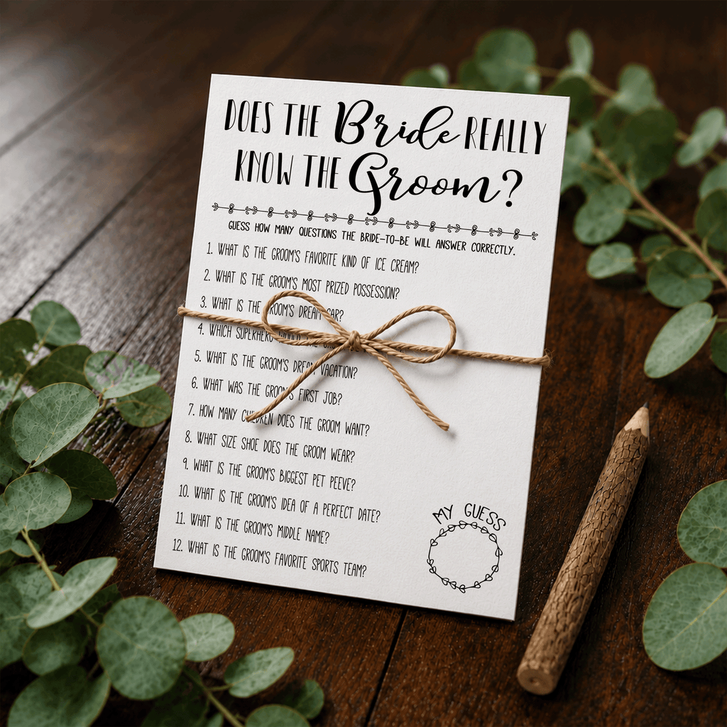 How Well Does The Bride Really Know The Groom Bridal Shower Game