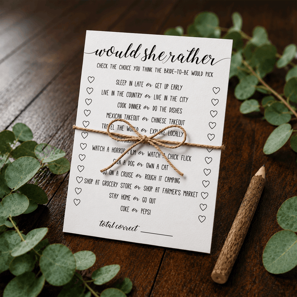 Would She Rather Bridal Shower Game