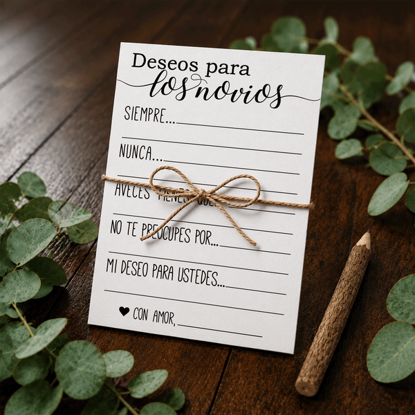 Wishes for The Bride And Groom Spanish Bridal Shower Activity