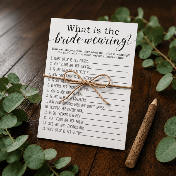 What Is The Bride Wearing Bridal Shower Game
